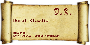 Demel Klaudia névjegykártya